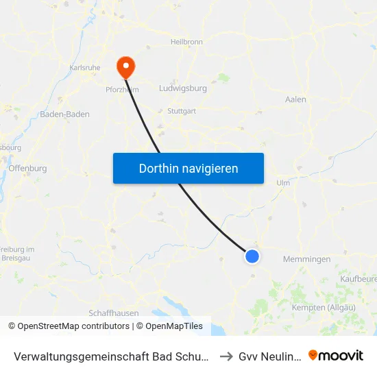 Verwaltungsgemeinschaft Bad Schussenried to Gvv Neulingen map