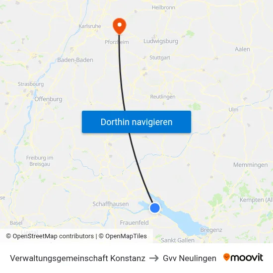 Verwaltungsgemeinschaft Konstanz to Gvv Neulingen map