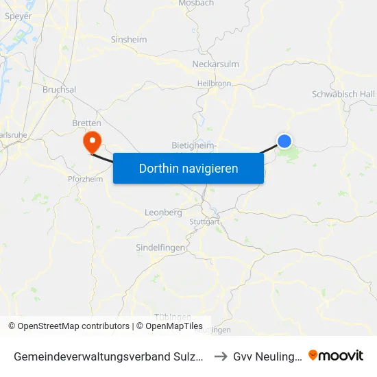 Gemeindeverwaltungsverband Sulzbach to Gvv Neulingen map