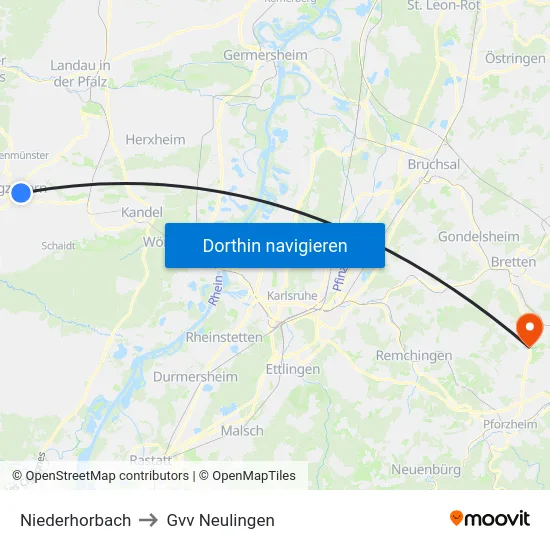 Niederhorbach to Gvv Neulingen map