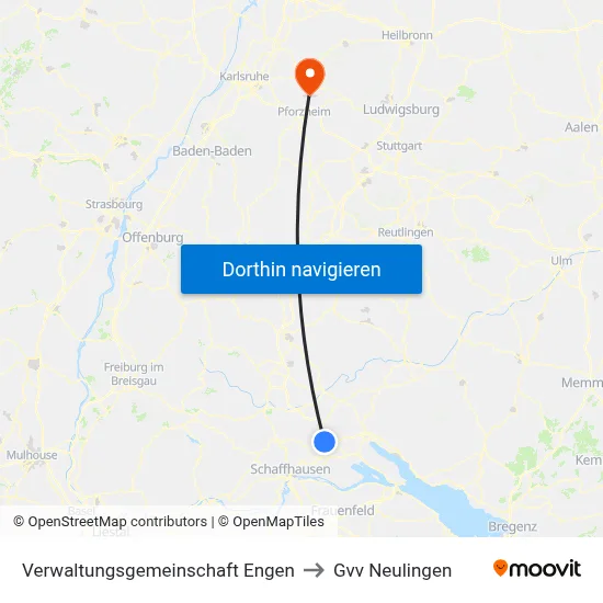 Verwaltungsgemeinschaft Engen to Gvv Neulingen map
