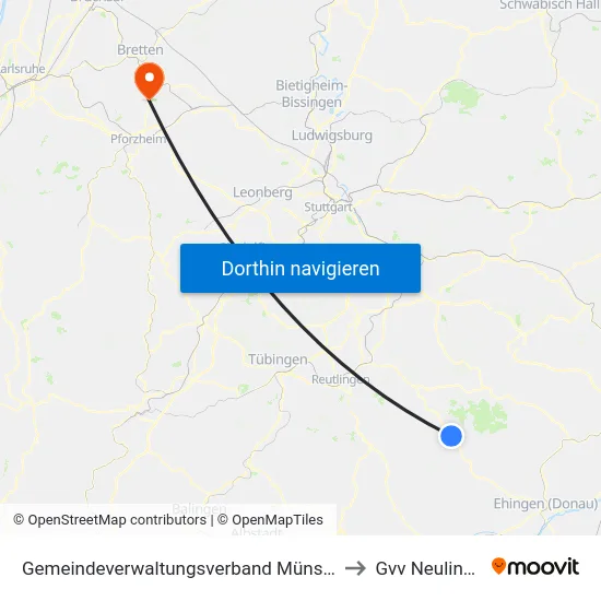 Gemeindeverwaltungsverband Münsingen to Gvv Neulingen map