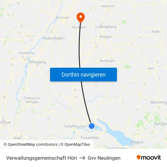 Verwaltungsgemeinschaft Höri to Gvv Neulingen map