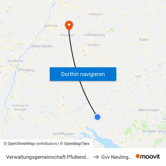 Verwaltungsgemeinschaft Pfullendorf to Gvv Neulingen map
