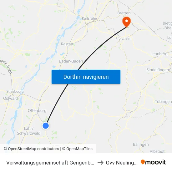 Verwaltungsgemeinschaft Gengenbach to Gvv Neulingen map