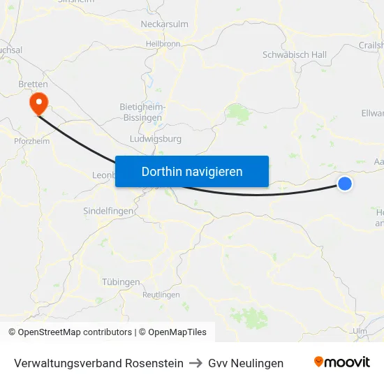 Verwaltungsverband Rosenstein to Gvv Neulingen map