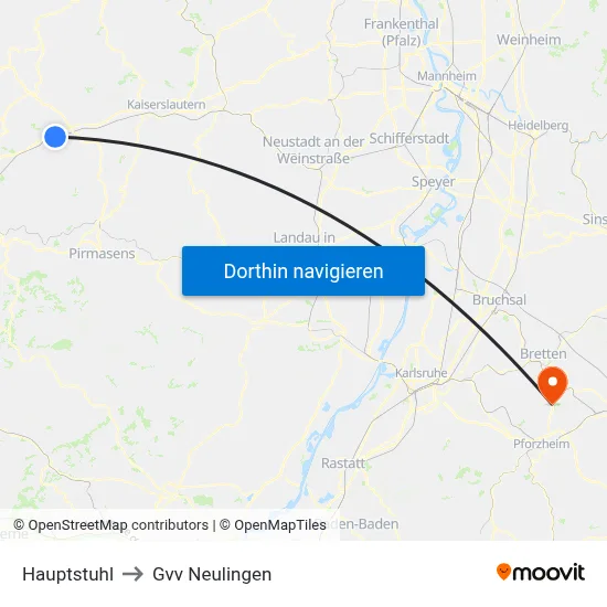Hauptstuhl to Gvv Neulingen map