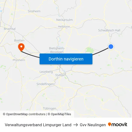Verwaltungsverband Limpurger Land to Gvv Neulingen map