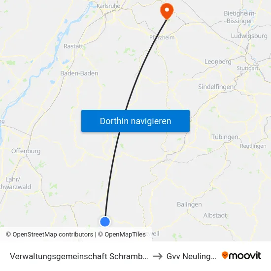 Verwaltungsgemeinschaft Schramberg to Gvv Neulingen map