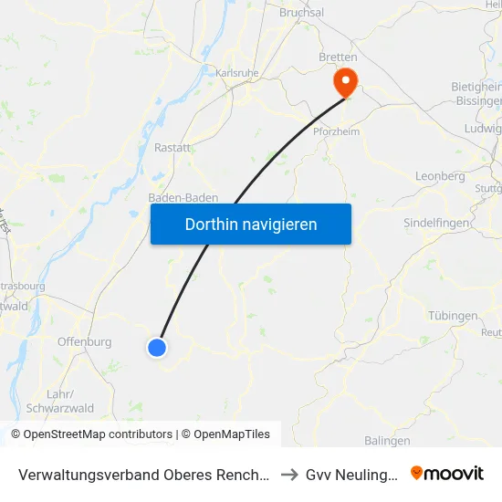 Verwaltungsverband Oberes Renchtal to Gvv Neulingen map