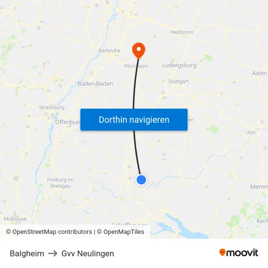 Balgheim to Gvv Neulingen map