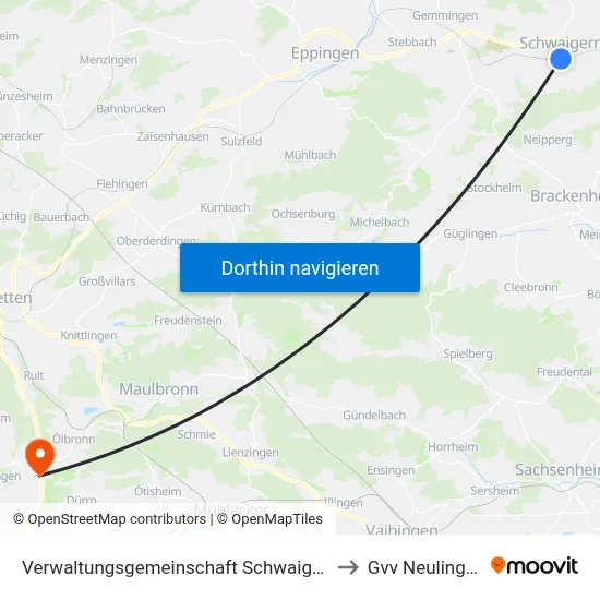 Verwaltungsgemeinschaft Schwaigern to Gvv Neulingen map