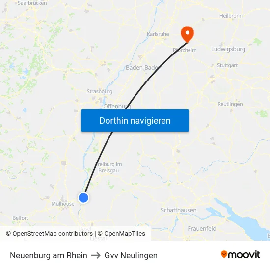 Neuenburg am Rhein to Gvv Neulingen map