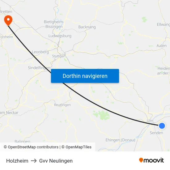 Holzheim to Gvv Neulingen map