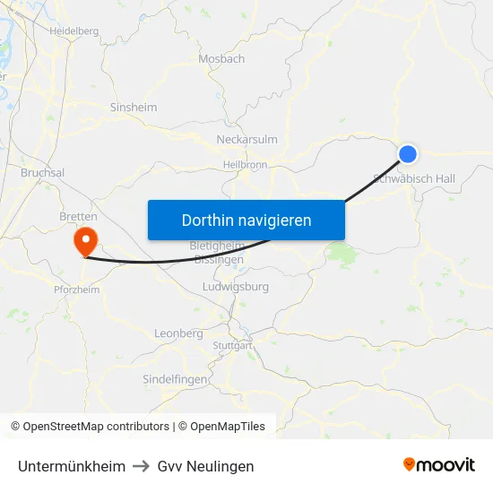Untermünkheim to Gvv Neulingen map