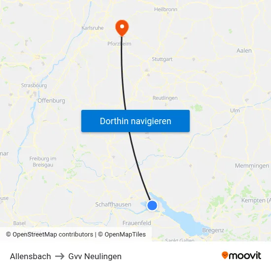 Allensbach to Gvv Neulingen map