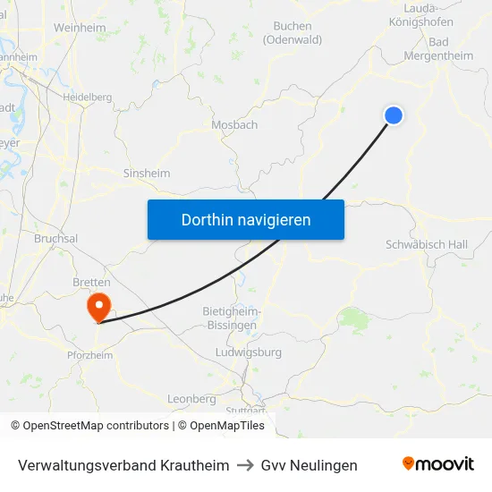 Verwaltungsverband Krautheim to Gvv Neulingen map