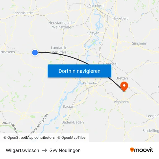 Wilgartswiesen to Gvv Neulingen map