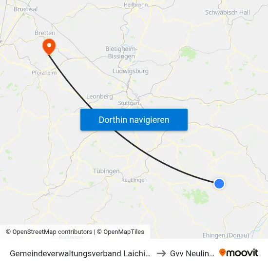 Gemeindeverwaltungsverband Laichinger Alb to Gvv Neulingen map