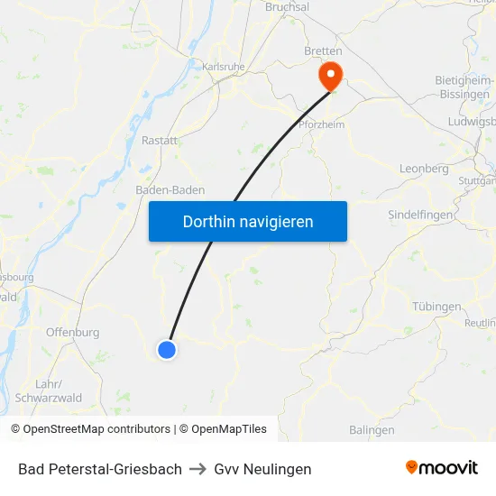 Bad Peterstal-Griesbach to Gvv Neulingen map