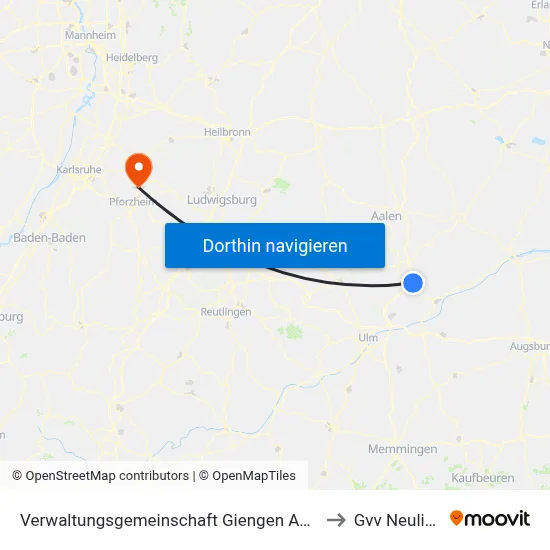 Verwaltungsgemeinschaft Giengen An Der Brenz to Gvv Neulingen map