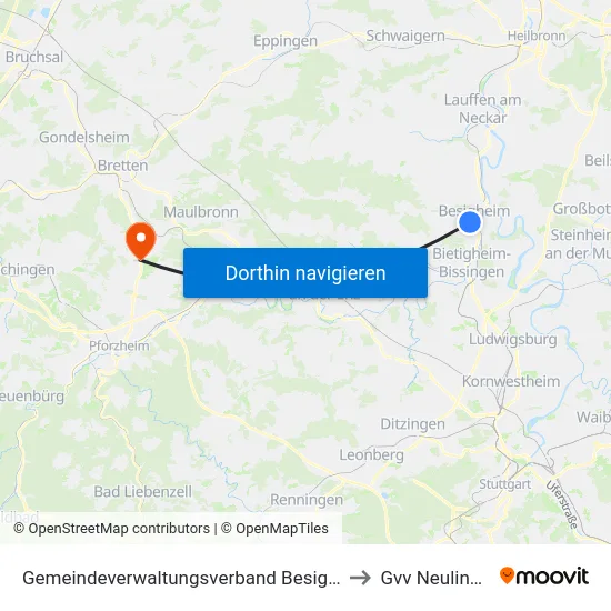 Gemeindeverwaltungsverband Besigheim to Gvv Neulingen map