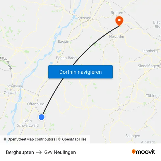 Berghaupten to Gvv Neulingen map