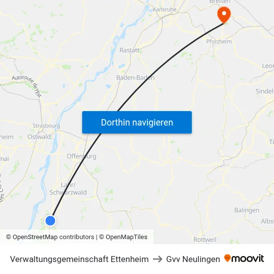 Verwaltungsgemeinschaft Ettenheim to Gvv Neulingen map