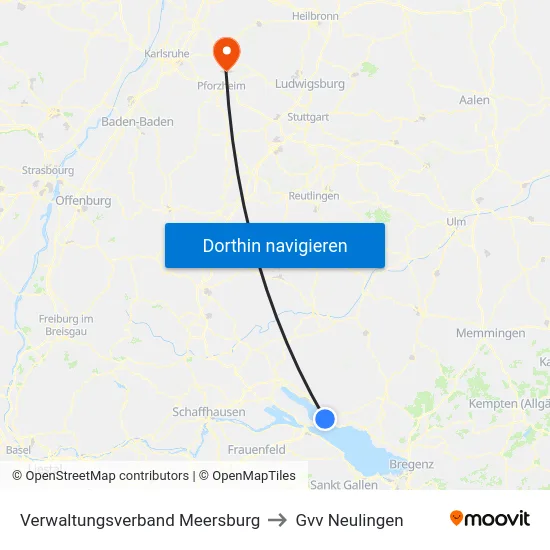 Verwaltungsverband Meersburg to Gvv Neulingen map