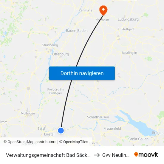 Verwaltungsgemeinschaft Bad Säckingen to Gvv Neulingen map