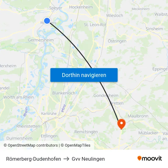 Römerberg-Dudenhofen to Gvv Neulingen map