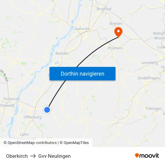 Oberkirch to Gvv Neulingen map