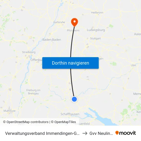 Verwaltungsverband Immendingen-Geisingen to Gvv Neulingen map