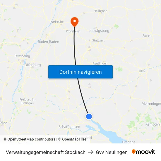Verwaltungsgemeinschaft Stockach to Gvv Neulingen map