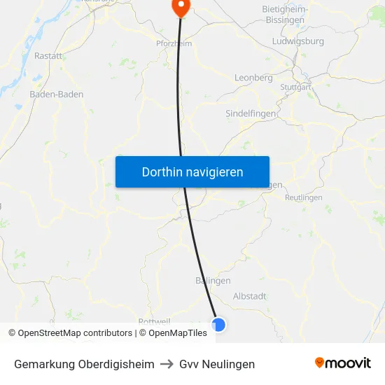 Gemarkung Oberdigisheim to Gvv Neulingen map