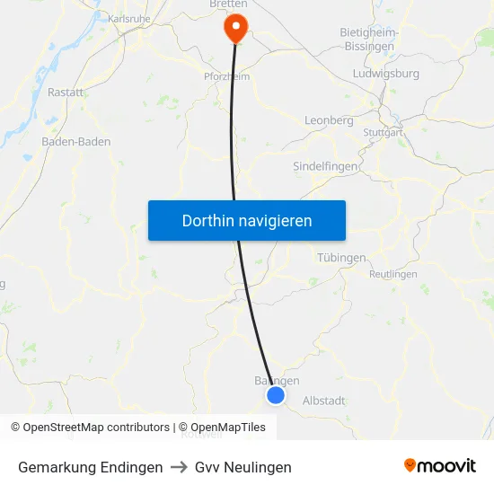 Gemarkung Endingen to Gvv Neulingen map