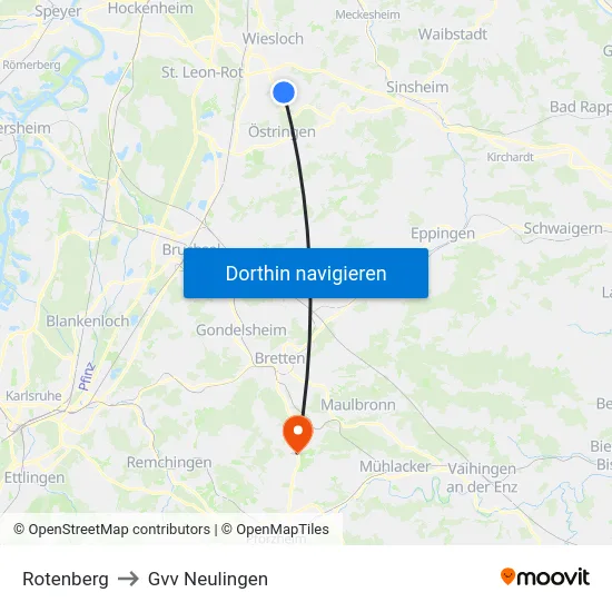 Rotenberg to Gvv Neulingen map