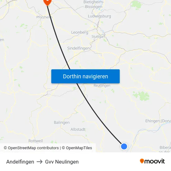 Andelfingen to Gvv Neulingen map