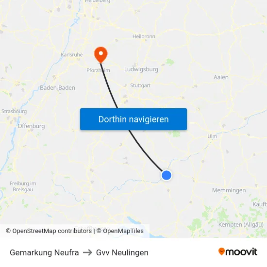 Gemarkung Neufra to Gvv Neulingen map
