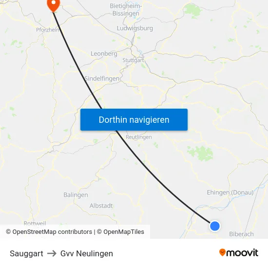 Sauggart to Gvv Neulingen map