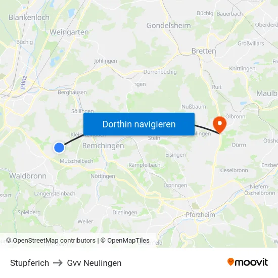 Stupferich to Gvv Neulingen map