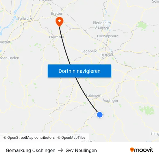 Gemarkung Öschingen to Gvv Neulingen map