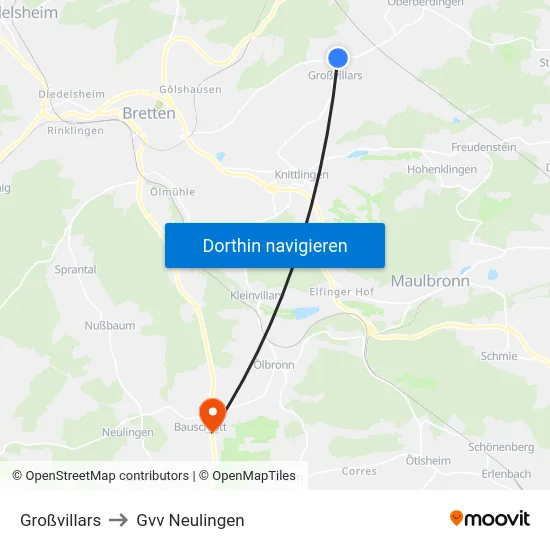 Großvillars to Gvv Neulingen map