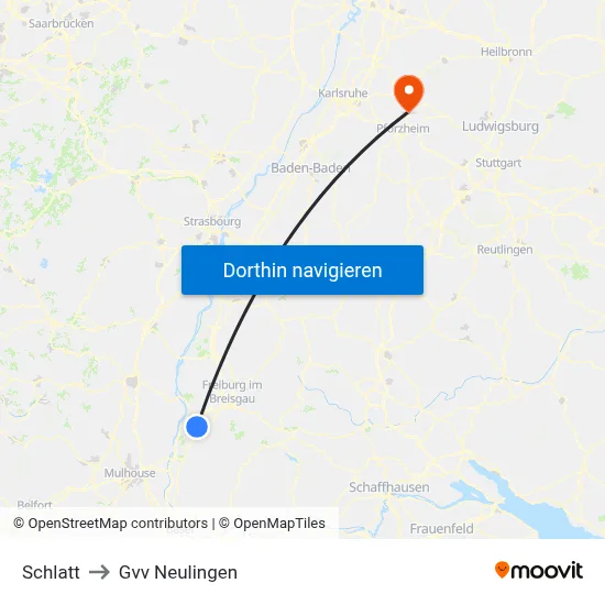 Schlatt to Gvv Neulingen map