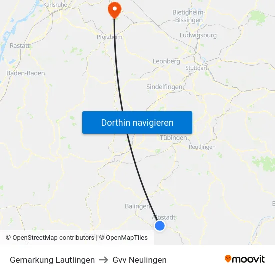 Gemarkung Lautlingen to Gvv Neulingen map