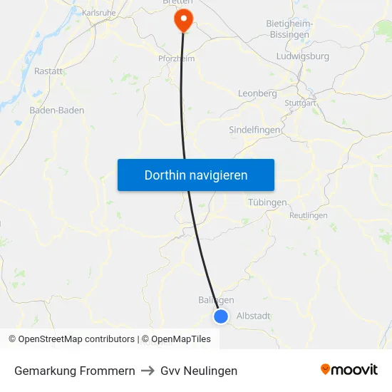 Gemarkung Frommern to Gvv Neulingen map
