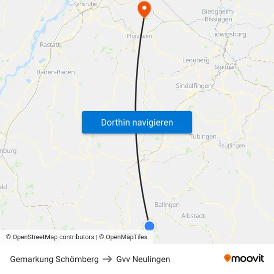Gemarkung Schömberg to Gvv Neulingen map