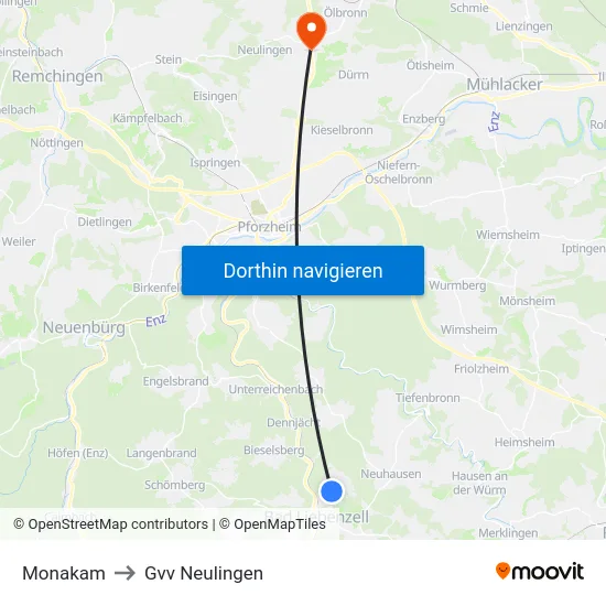 Monakam to Gvv Neulingen map