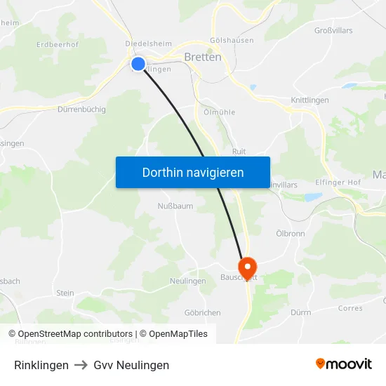Rinklingen to Gvv Neulingen map