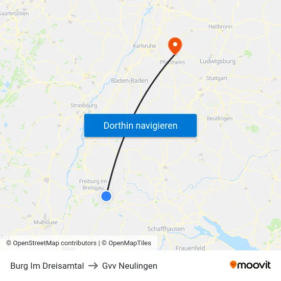 Burg Im Dreisamtal to Gvv Neulingen map